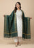Green Woven Ethnic Motif Dupatta | Elegant Traditional Drape