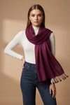 Everyday Solid Textured Viscose Purple Women's Stole | Lightweight Wrap