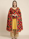 Luxe Chinon Women Phulkari Multicolor Dupatta with Mirror Detailing, Tape Border & Latkan Tassels