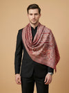 Reserve Mens Bamboo Silk Heritage Printed Reversible Red Stole