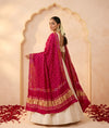 Luxurious Gajji Silk Pink Dupatta with Bandhani Dots & Zari Border