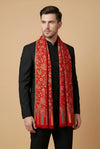 Noble Kani Weave Floral Wool Blend Red Stole