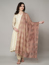 Brown Cotton Woven Check Dupatta with Tassel Detailing (Size: 2.5x1 m Approx)