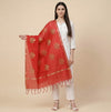 Elegant Red Cotton Zari Buta Dupatta | Lightweight Ethnic Drape
