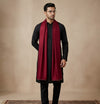 Nazneen Chiffon Mens Dupatta – Solid Wine with Elegant Lace Border