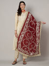 Maroon Georgette Dupatta with Hand Gota Patti Work (Size: 2.5x1 m Approx)