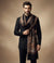 Mir-e-Khas Men's Mughal Palace Scenic Jacquard Woven Black Shawl with Zari Work