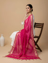 Pink Lightweight Cotton Silk Dotted Dupatta | Elegant Everyday Ethnic Drape
