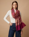 Regal Multicolor Patchwork Kani Jacquard Woven Wool Blend Maroon Stole