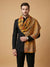Reserve Mens Wool Blend Multicolor Geometric Diamond Jacquard Mustard Stole with Mughal Floral Border