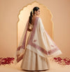 Naqsh-e-Kashmir Inspired Kani Paisley & Geometric Border Wool Blend White Shawl