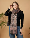 Everyday Bamboo Silk Heritage Printed Reversible Brown Stole