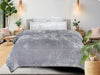 Super Soft Solid Velvet Finish Grey Flannel AC Blanket (Size: 90 x 90 Inches) Blanket My Store