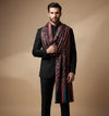 Mir-e-Khas Traditional Kashmiri Kani Weave Black Shawl for Men – Wool Blend