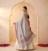 Naqsh-e-Kashmir Inspired Kani Paisley & Geometric Border Wool Blend Grey Shawl