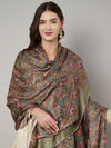 Bamboo Silk Bottle Green Kashmiri Women Stole with Traditional Paisley Jaal | Soft & Elegant | 80×28 Inches
