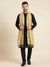Organza Meena Jaal Mens Dupatta – Yellow with Gold Woven Design