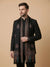 Noble Kani Woven Paisley Border Wool Blend Black Stole