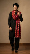 Heritage Phulkari Chinon Mens Dupatta with Mirror Detailing