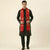 Organza Zari Buta Mens Dupatta – Red Tone with Gold Woven Design