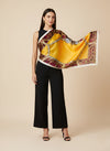 Printed Silk Women Stole with Artistic Motif Design | Elegant Lightweight Wrap (80 × 28 Inches)
