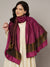 Reversible Wool Pink Women Stole with Moonlight Zari Border | Elegant Winter Wrap | 80 × 28 Inches