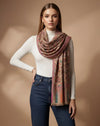 Regal Kani Weave All-Over Floral Jaal Wool Blend Beige Stole | Kashmiri Inspired