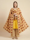 Luxe Chinon Women Phulkari Beige Dupatta with Lace Border & Traditional Motif Work