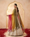 Luxe Fendi Womens Yellow Dupatta with Heritage Zari Buti & Elephant Work