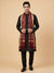 Organza Meena Jaal Mens Dupatta – Maroon with Gold Woven Design