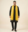 Organza Zari Buta Mens Dupatta – Yellow Tone with Gold Woven Design