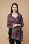 Kani Work Bamboo Silk Cutwork Women Shawl – Multicolor Elegance (80 x 40 Inches)