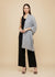 Micro Wool Grey Feather Motif Women Stole | Soft Wrap with Subtle Woven Accents (80 × 28 Inches)
