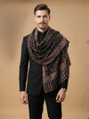 Reserve Mens Bamboo Silk Floral Kalamkari Printed Black Stole
