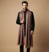 Mir-e-Khas Traditional Kashmiri Kani Weave Brown Shawl for Men – Wool Blend