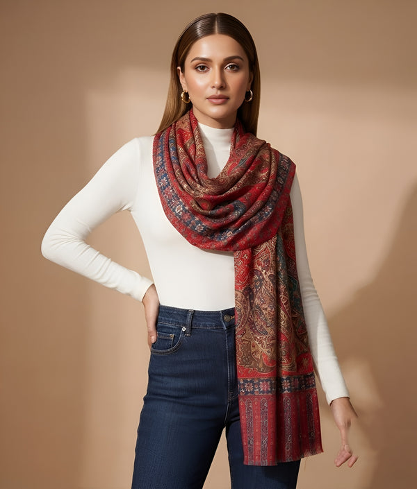 Signature All-Over Paisley & Floral Printed Bamboo Silk Stole for Women