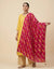 Luxe Phulkari Chinon Mirror Work Embroidered Dupatta with Elegant Lace Border