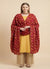Luxe Phulkari Chinon Maroon Dupatta with Mirror Detailing