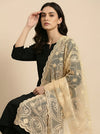 Lemon Organza Embroidered Dupatta for Women with Paisley & Floral