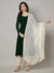Ivory Chinon Dupatta with Gold Stripe Sequin Work & Gota Border (Size: 2.5x1 m Approx)