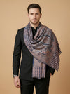Reserve Mens Bamboo Silk Heritage Printed Reversible Blue Stole