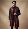 Mir-e-Khas Men's Kashmir-Inspired Jamawar Floral Paisley Vine Maroon Shawl