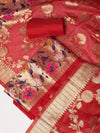 Women’s Banarasi Silk Unstitched Suit Set | Luxurious Ethnic Ensemble