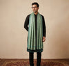 Khadi Cotton Mens Dupatta – Dusty Green with Textured Weave