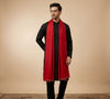 Nazneen Chiffon Mens Dupatta – Solid Red with Elegant Lace Border