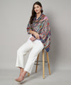 Signature Kashmiri Print & Thread Work Bamboo Silk Stole for Women