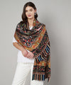 Signature Kashmiri Print & Thread Work Bamboo Silk Stole for Women