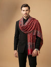 Reserve Mens Bamboo Silk Floral Kalamkari Printed Red Stole