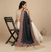 Naqsh-e-Kashmir Woven Kani Jacquard Grey Shawl with Solid Panel & Traditional Border