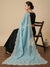 Luxe Rangoli Women Blue Dupatta with 4 Side Scalloped Embroidered Border & Buti Embellishment